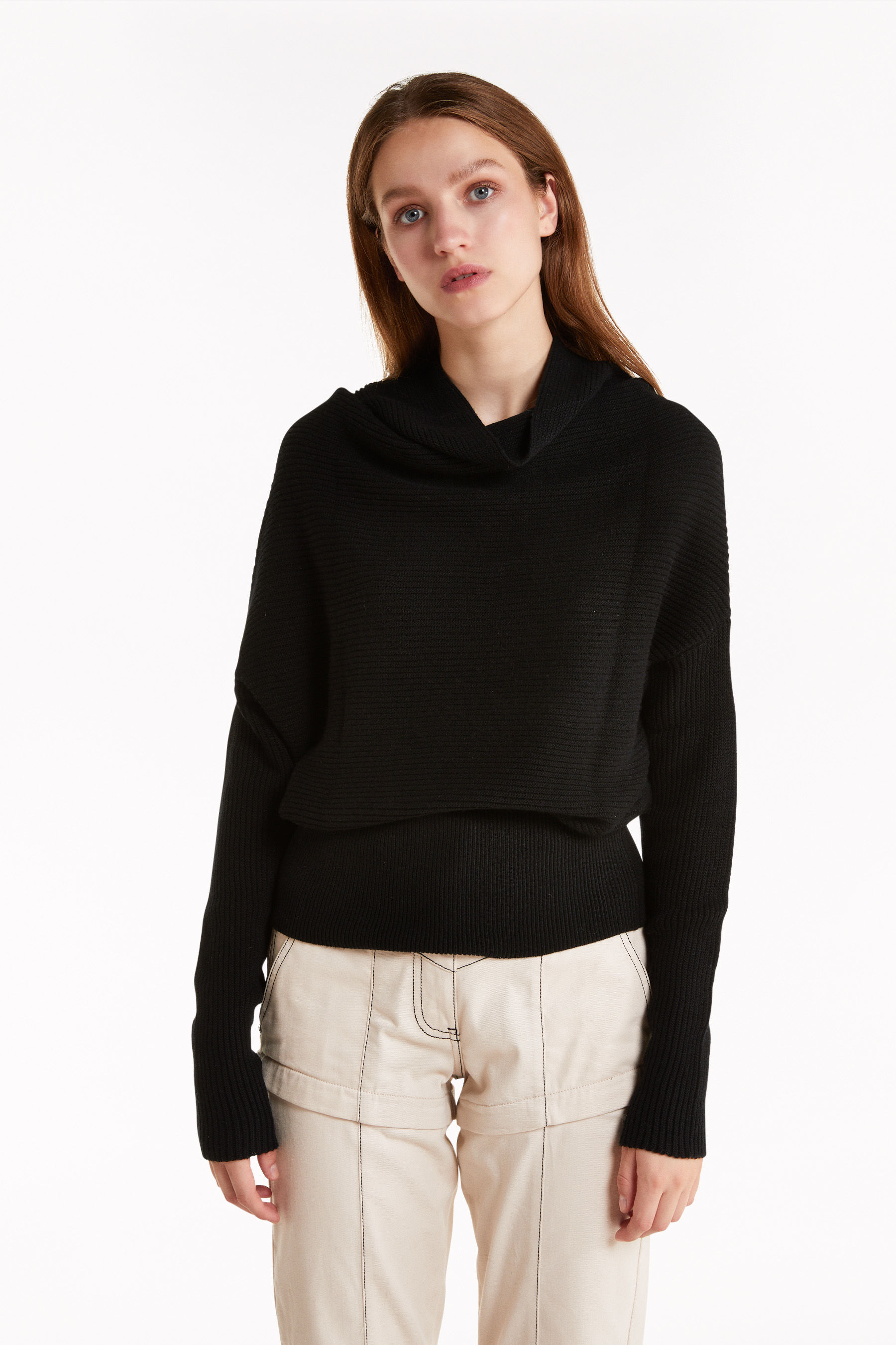 polo neck hoodie