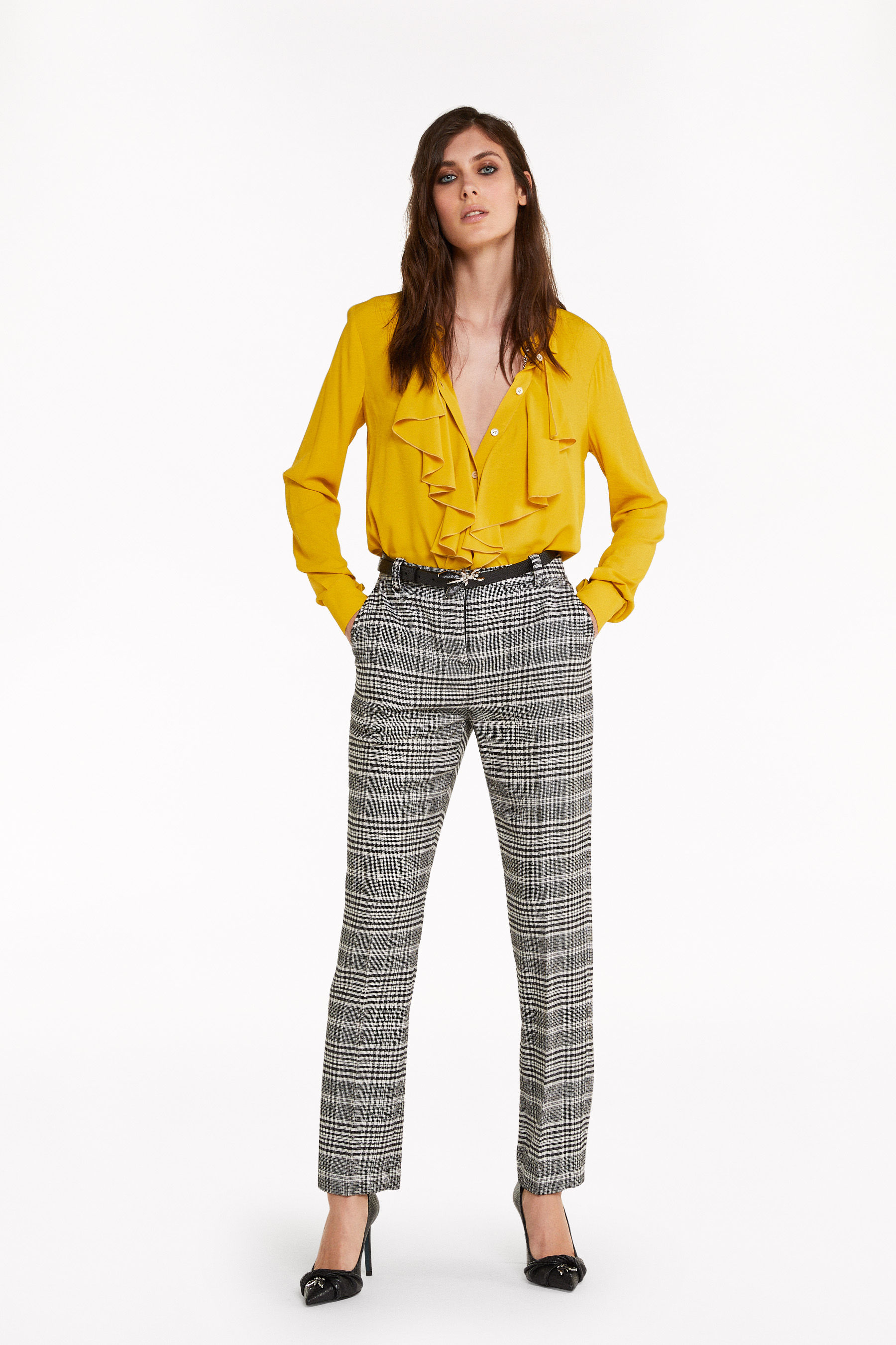 patterned cigarette pants